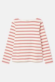 Joules New Harbour Pink & Tan Striped Boat Neck Breton Top - Image 6 of 6