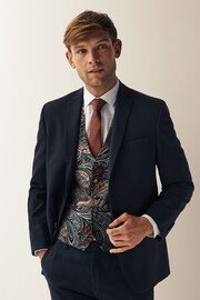 Multi Coloured Burgundy Red Paisley Occasion Waistcoat - Image 4 of 11