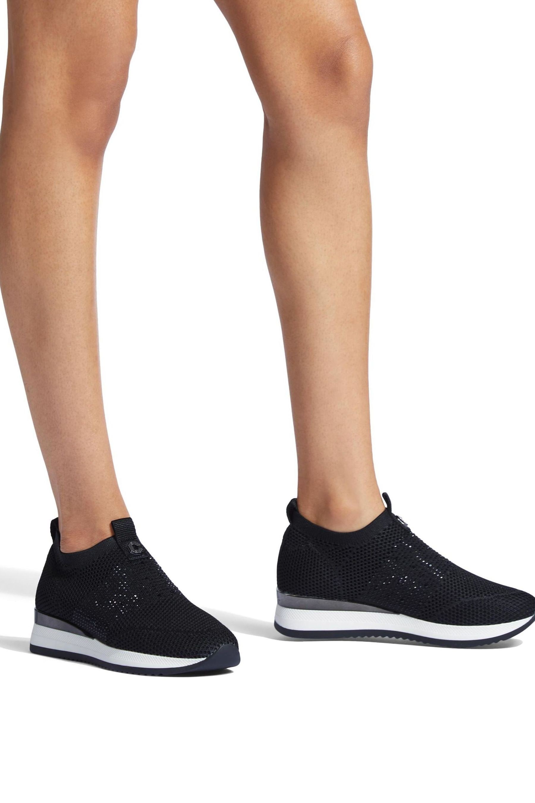 Black carvela trainers on sale