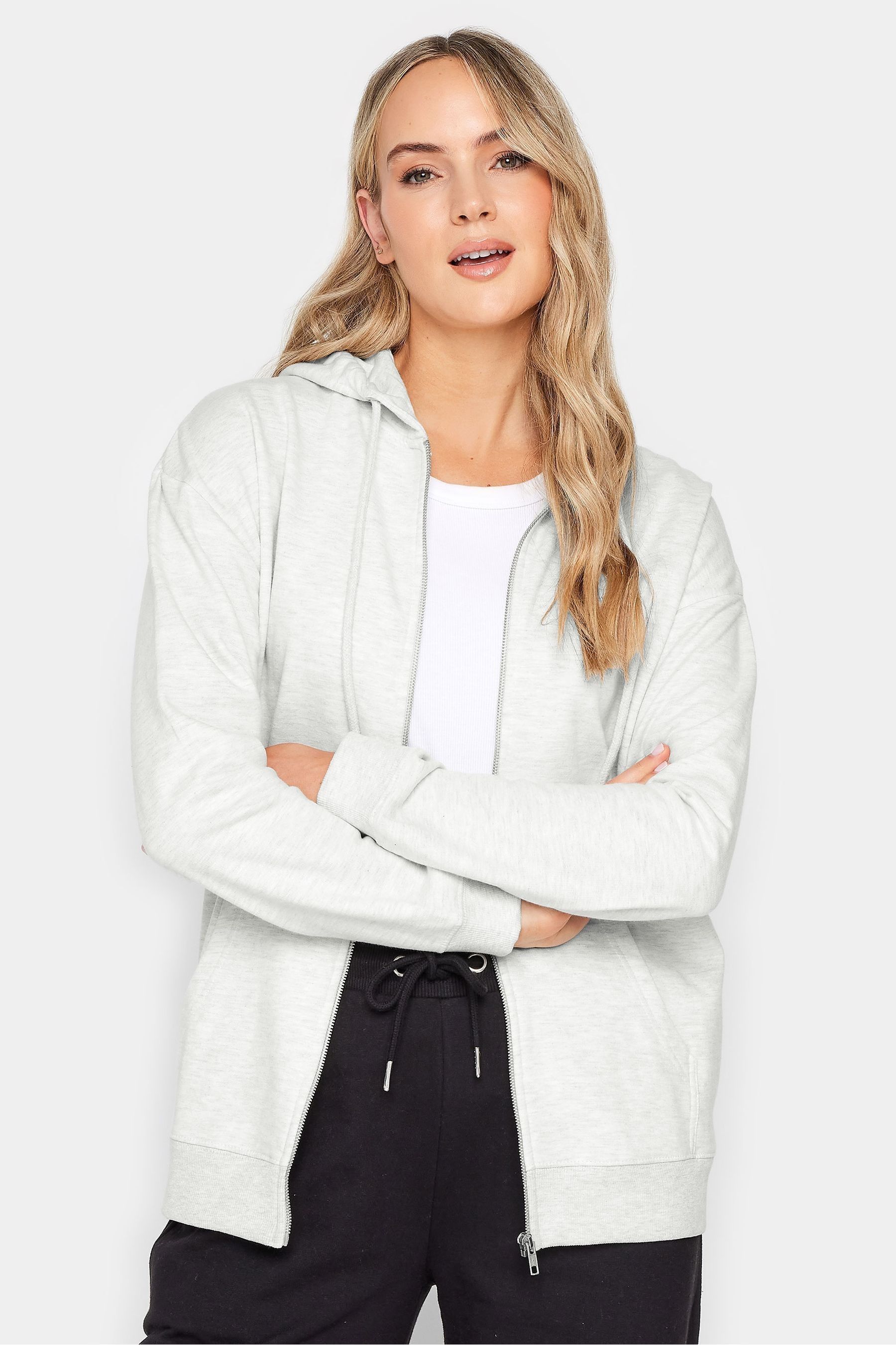 Buy Long Tall Sally Grey Zip Through Hoodie from Next Luxembourg