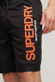 Superdry Black Sportswear Recycled Board Shorts - Image 4 of 6