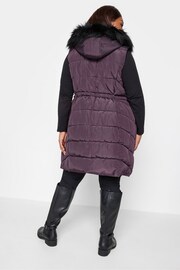 Yours Curve Purple Midi Padded Gilet - Image 2 of 4