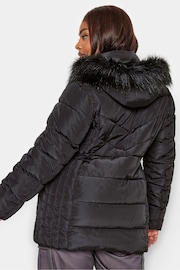 Yours Curve Black Puffa Short Jacket - Image 2 of 4