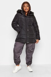 Yours Curve Black Puffa Short Jacket - Image 3 of 4