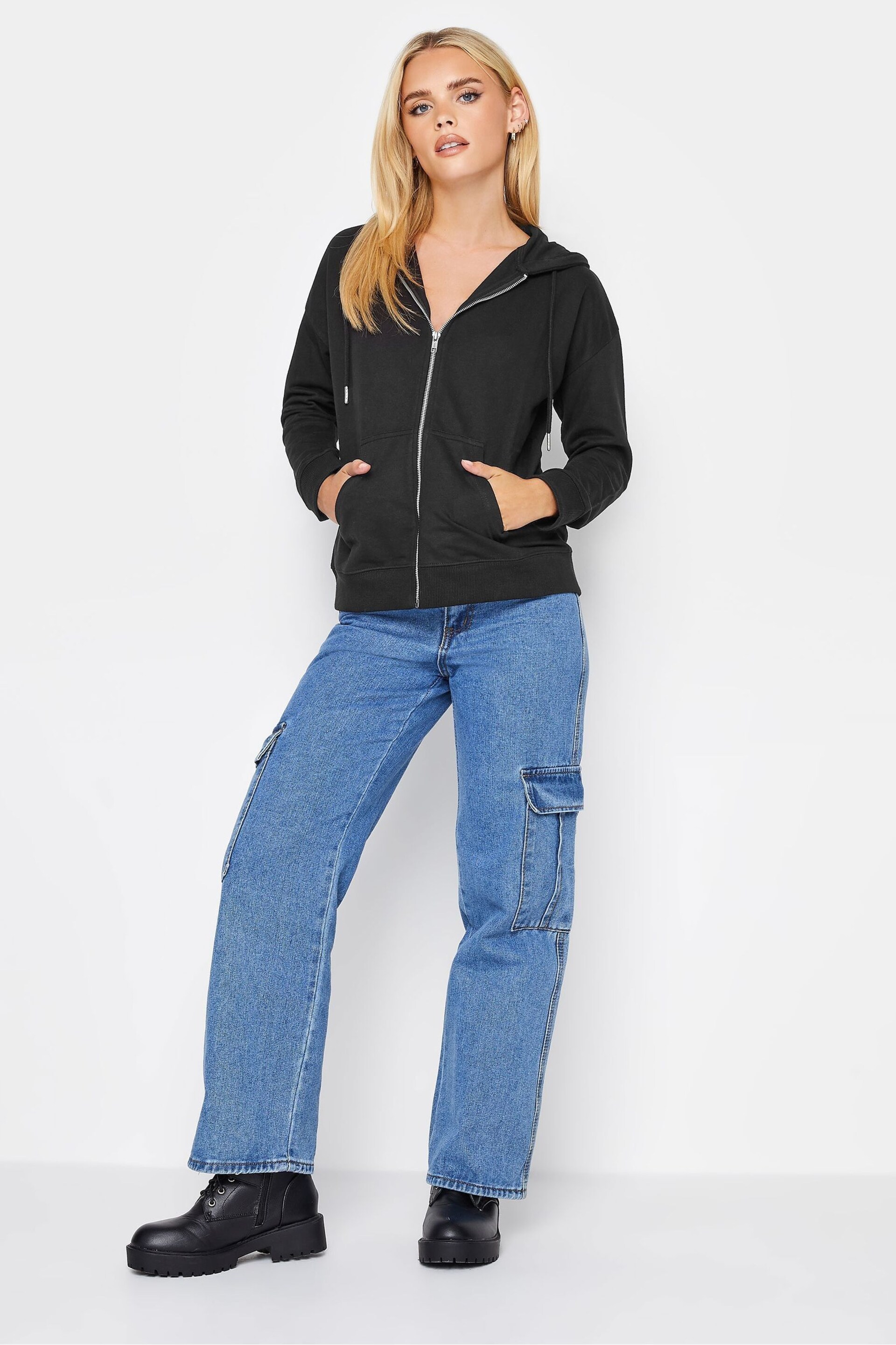 PixieGirl Petite Black Zip Through Hoodie - Image 3 of 5