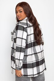 Yours Curve Grey Checked Shacket - Image 2 of 4