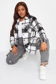 Yours Curve Grey Checked Shacket - Image 3 of 4