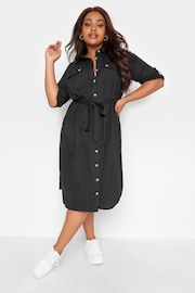 Yours Curve Black Limited Utility Shirt Dress - Image 3 of 4