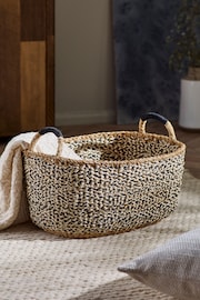 Monochrome Seagrass Bag Laundry Basket - Image 1 of 4