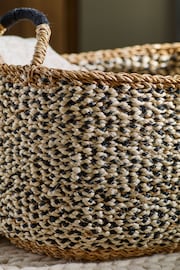 Monochrome Seagrass Bag Laundry Basket - Image 3 of 4