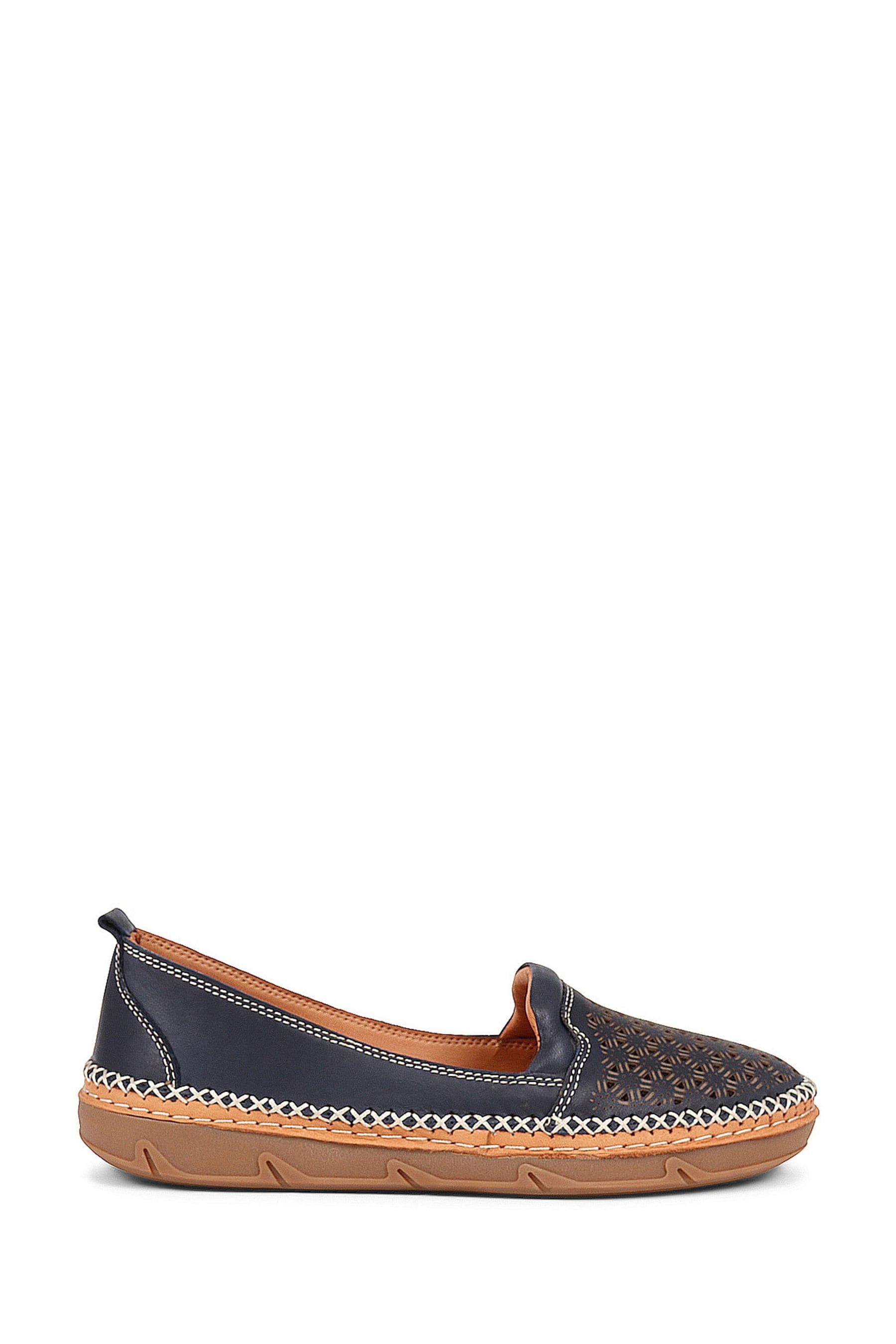Buy Pavers Blue Flat Leather Shoes from Next Oman