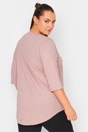 Yours Curve Pink Pintuck Henley Top - Image 2 of 4