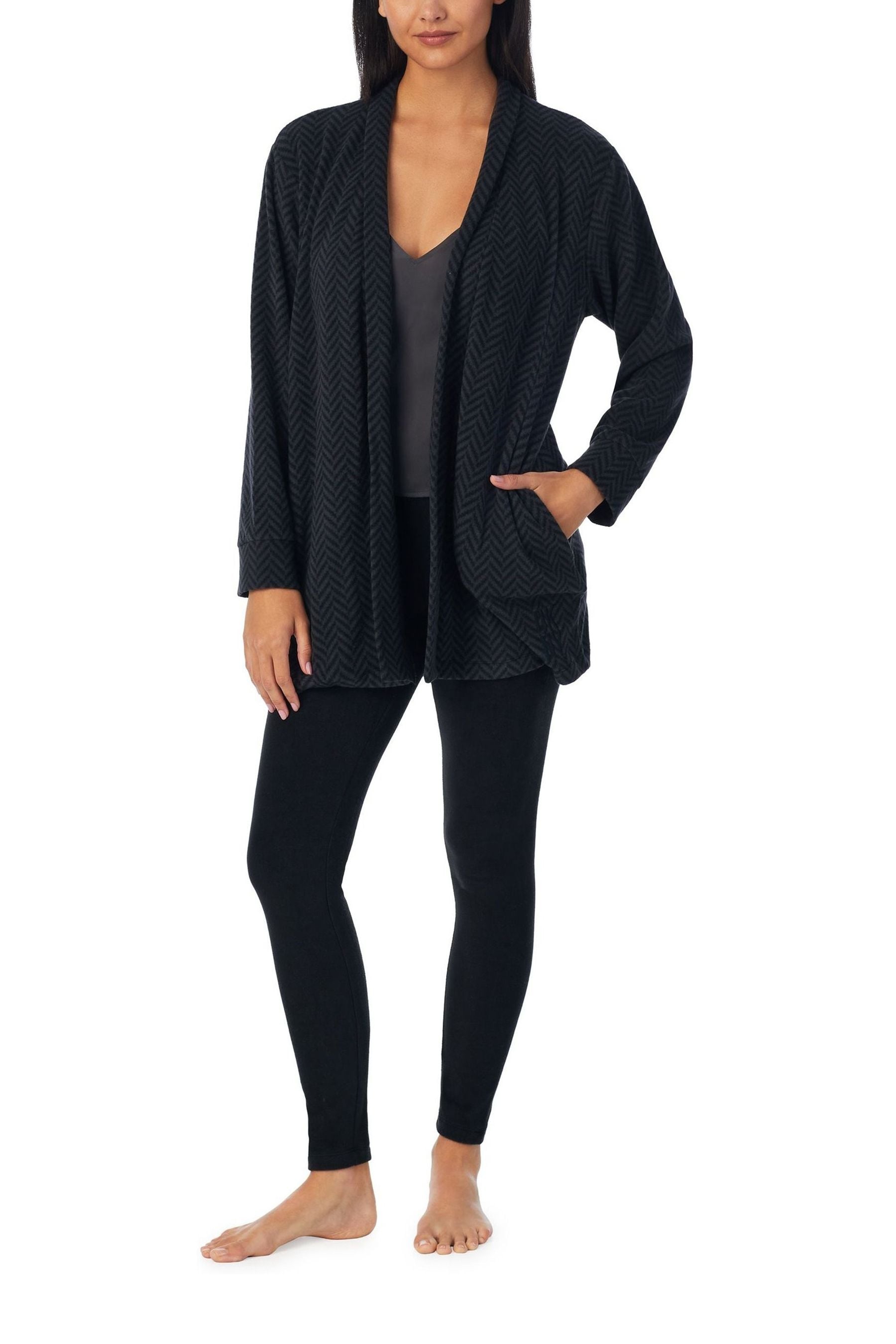 Buy DKNY Endless Possibilities Long Sleeve Fleece Cardigan and Leggings Lounge Black Pyjama Set from Next Luxembourg