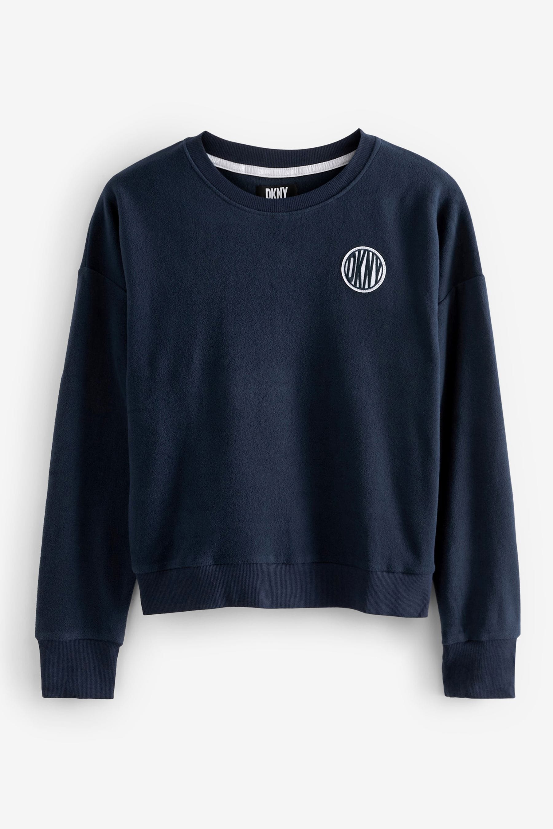 Buy DKNY Blue Gift Better Long Sleeve Top and Joggers Fleece Pyjamas Set from Next Luxembourg