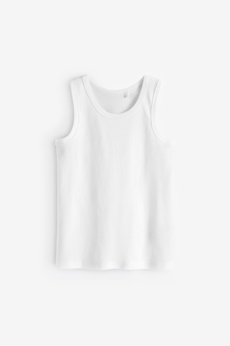 White Organic Cotton Vests 5 Pack (1.5-16yrs) - Image 2 of 4