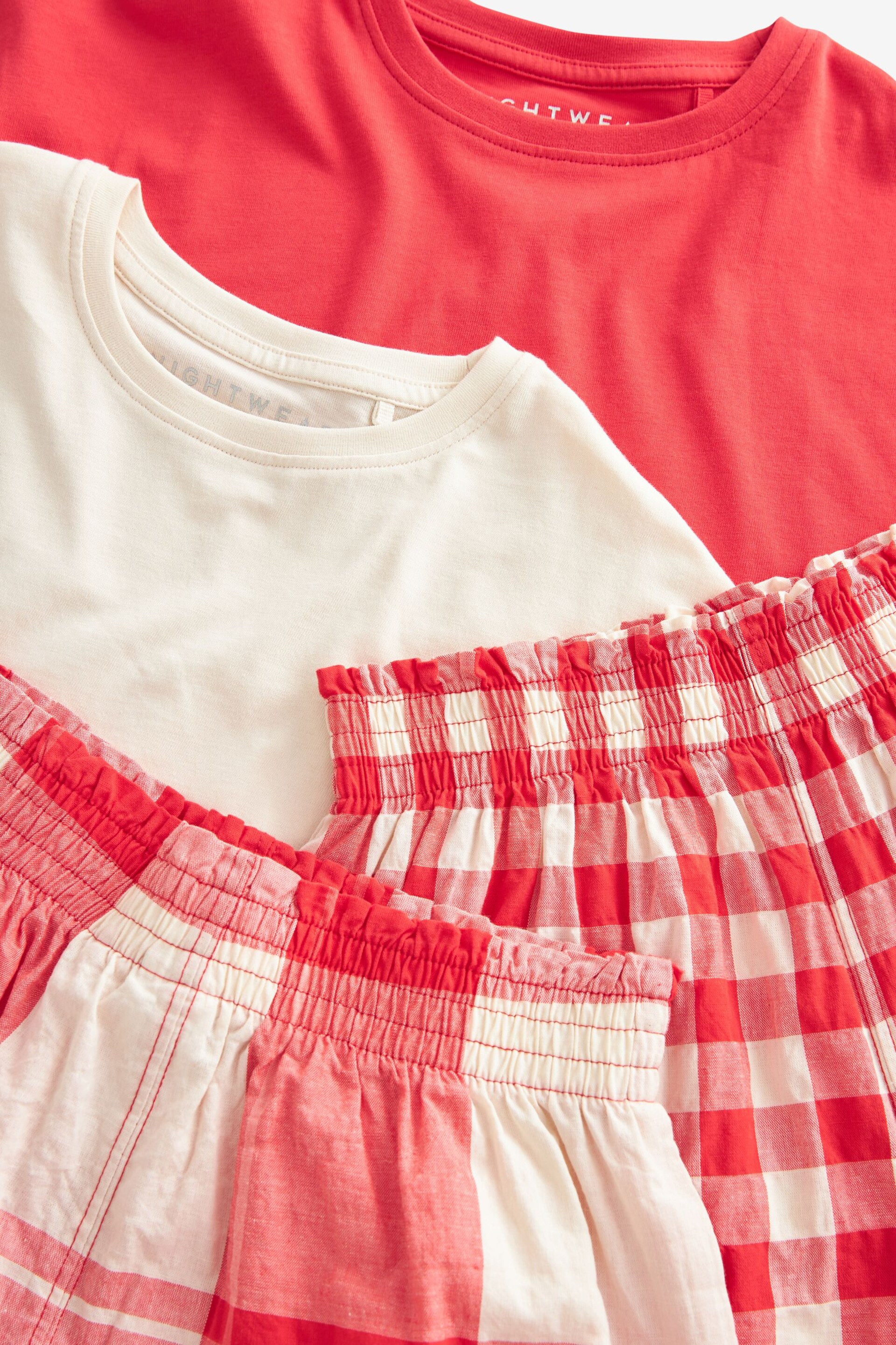 Red/ White Woven Check Pyjamas 2 Pack (3-16yrs) - Image 4 of 5