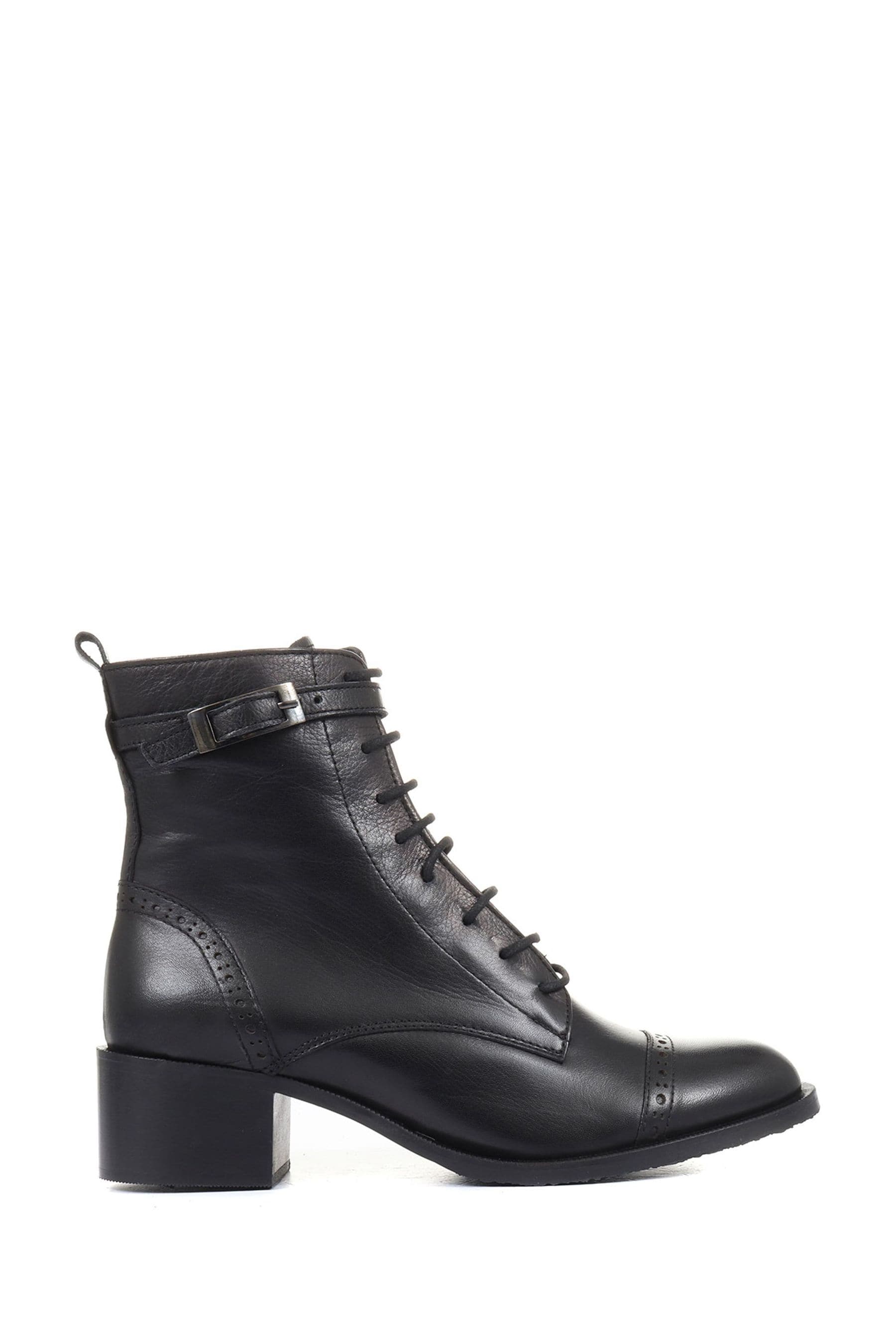 Buy Jones Bootmaker Madie Heeled Leather Ankle Black Boots from the Next UK online shop
