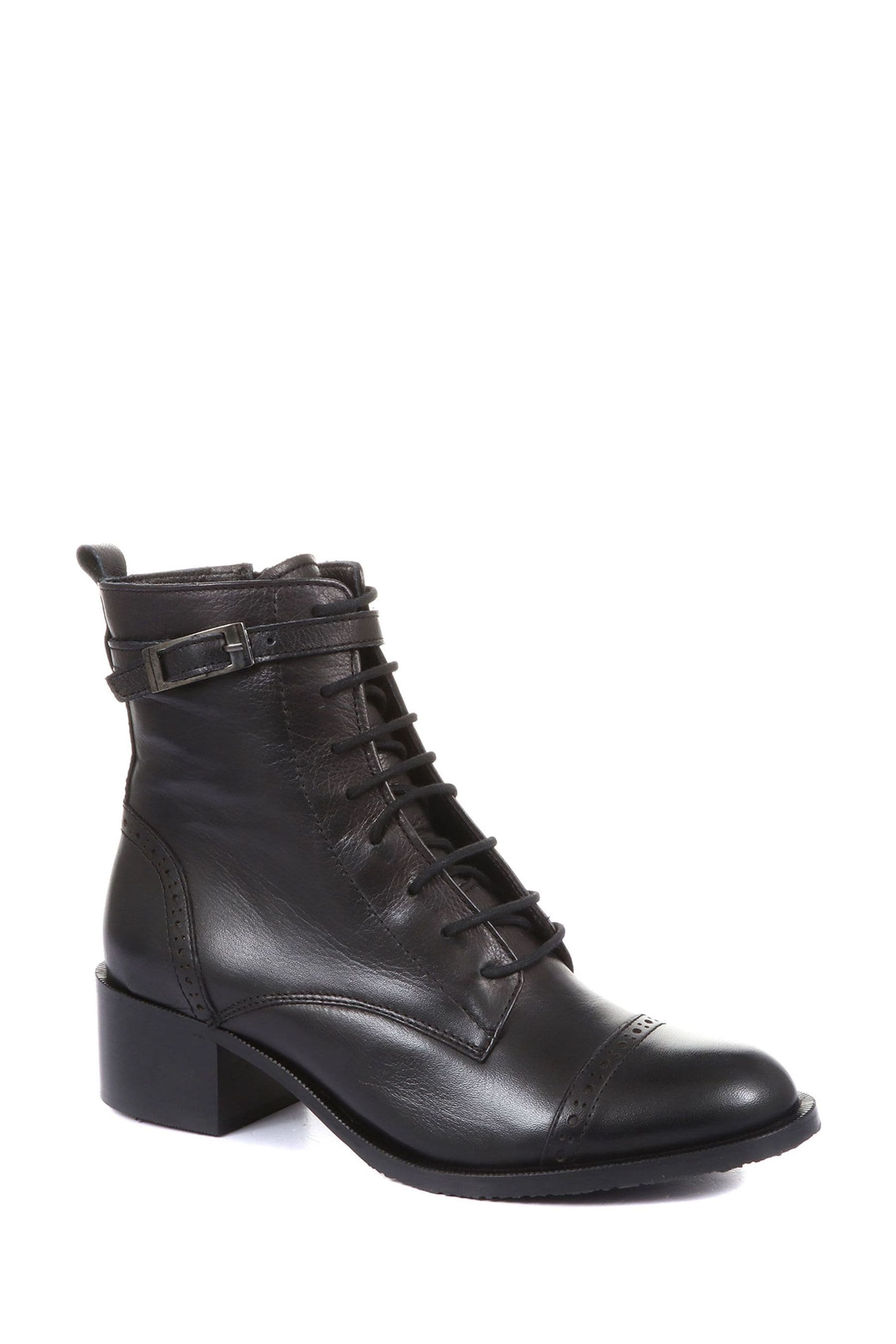 Buy Jones Bootmaker Madie Heeled Leather Ankle Black Boots from Next Canada