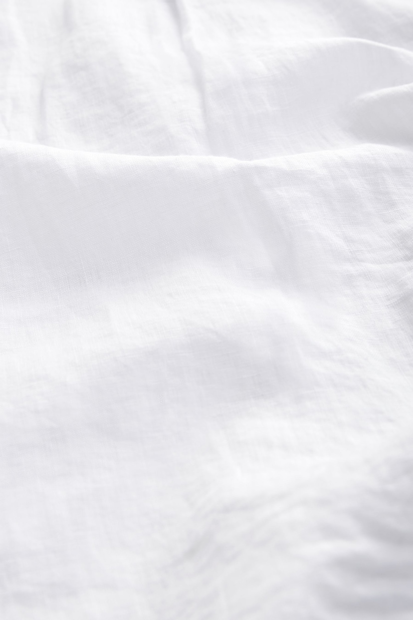 White 100% Linen Long Sleeve Shirt - Image 8 of 8