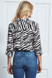 Sosandar Black Zebra Print Relaxed Casual Shirt - Image 3 of 5
