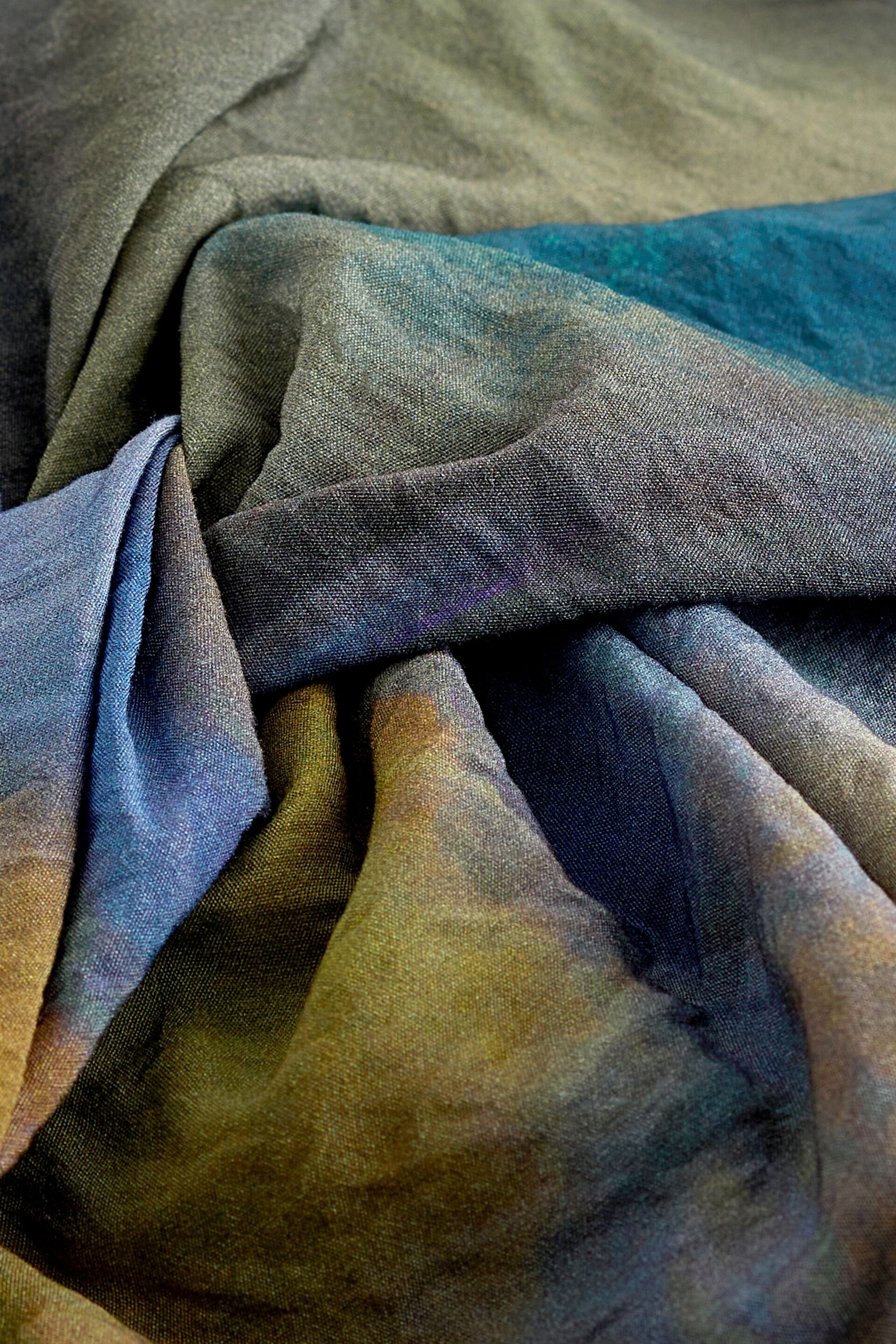 Blue Blur Print Twist Waist Short Sleeve Midi Dress - Image 6 of 6