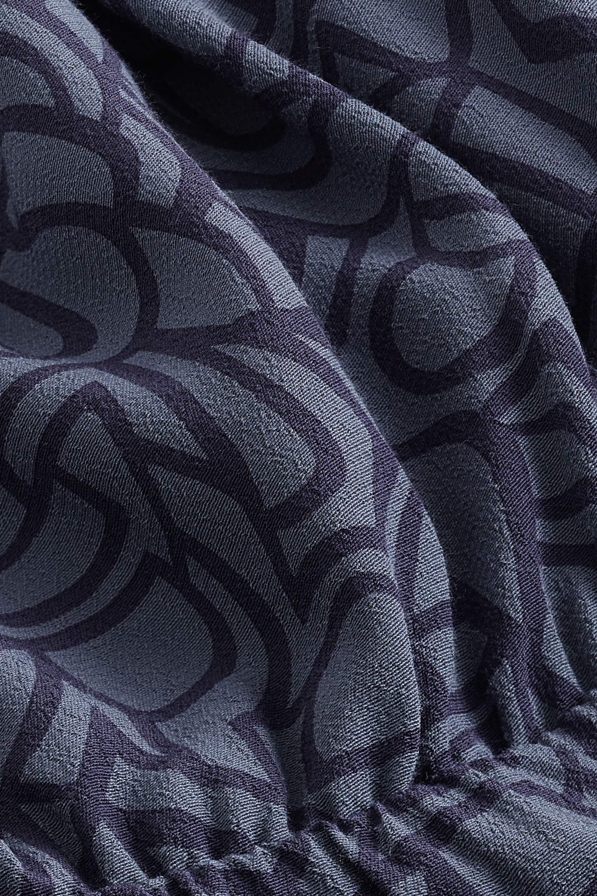 Blue/Navy Geometric Sleeveless Knot Shoulder Column Maxi Dress - Image 2 of 2