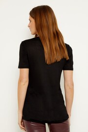 Sosandar Black Super Soft Premium Jersey V-Neck T-Shirt - Image 4 of 4