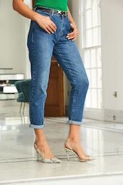Sosandar Light Blue Slim Leg Mom Jeans - Image 4 of 5