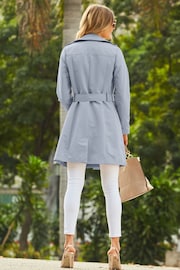 Sosandar Blue Trench Coat - Image 2 of 4