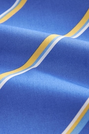 Blue/White Stripe Cotton Poplin Notchneck Puff Sleeve Maxi Dress - Image 6 of 6