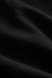 Black Long Sleeve Button Through Elastic Waist Midi Shirt Dress - Image 6 of 6