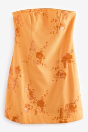 Orange Linen Blend Sequin Bandeau Mini Dress - Image 5 of 6