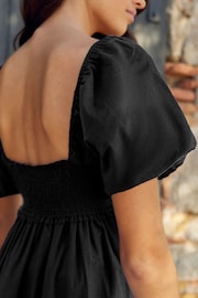 Black Puff Sleeve Maxi Dress - Image 3 of 6