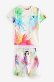 White Rainbow Splat Graphic Top and Shorts Set (3-16yrs) - Image 1 of 3