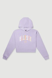 Ellesse Purple Buccio Crop Hoodie - Image 1 of 4
