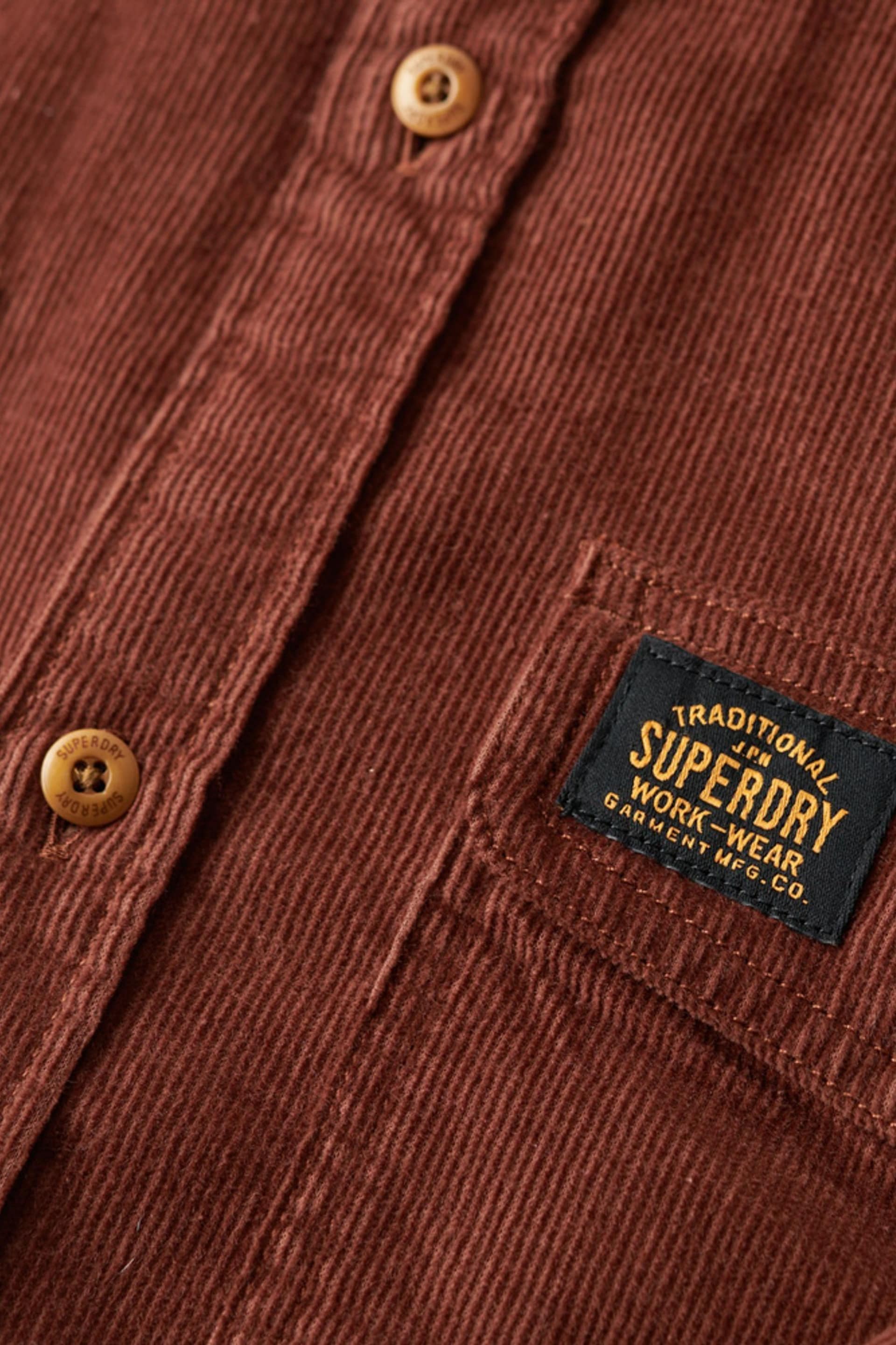 Superdry Brown Trailsman Cord Shirt - Image 4 of 5