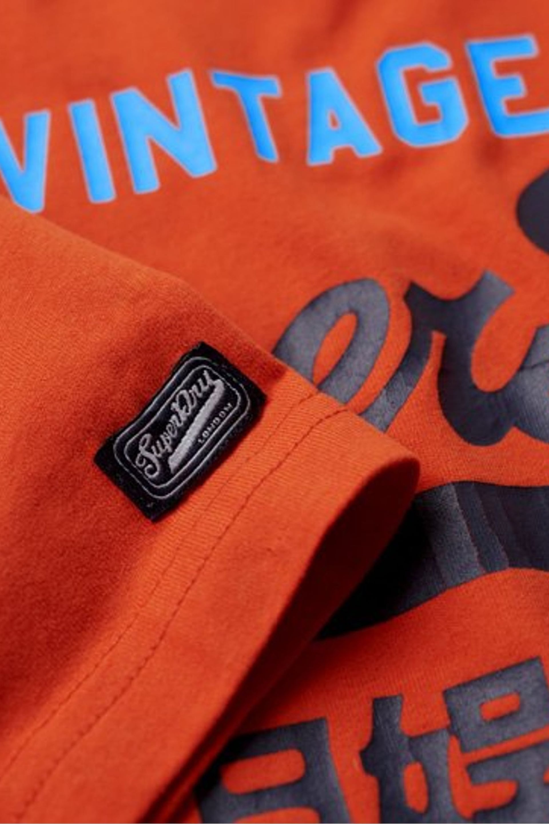 Superdry Orange Classic Vintage Logo Heritage T-Shirt - Image 5 of 5