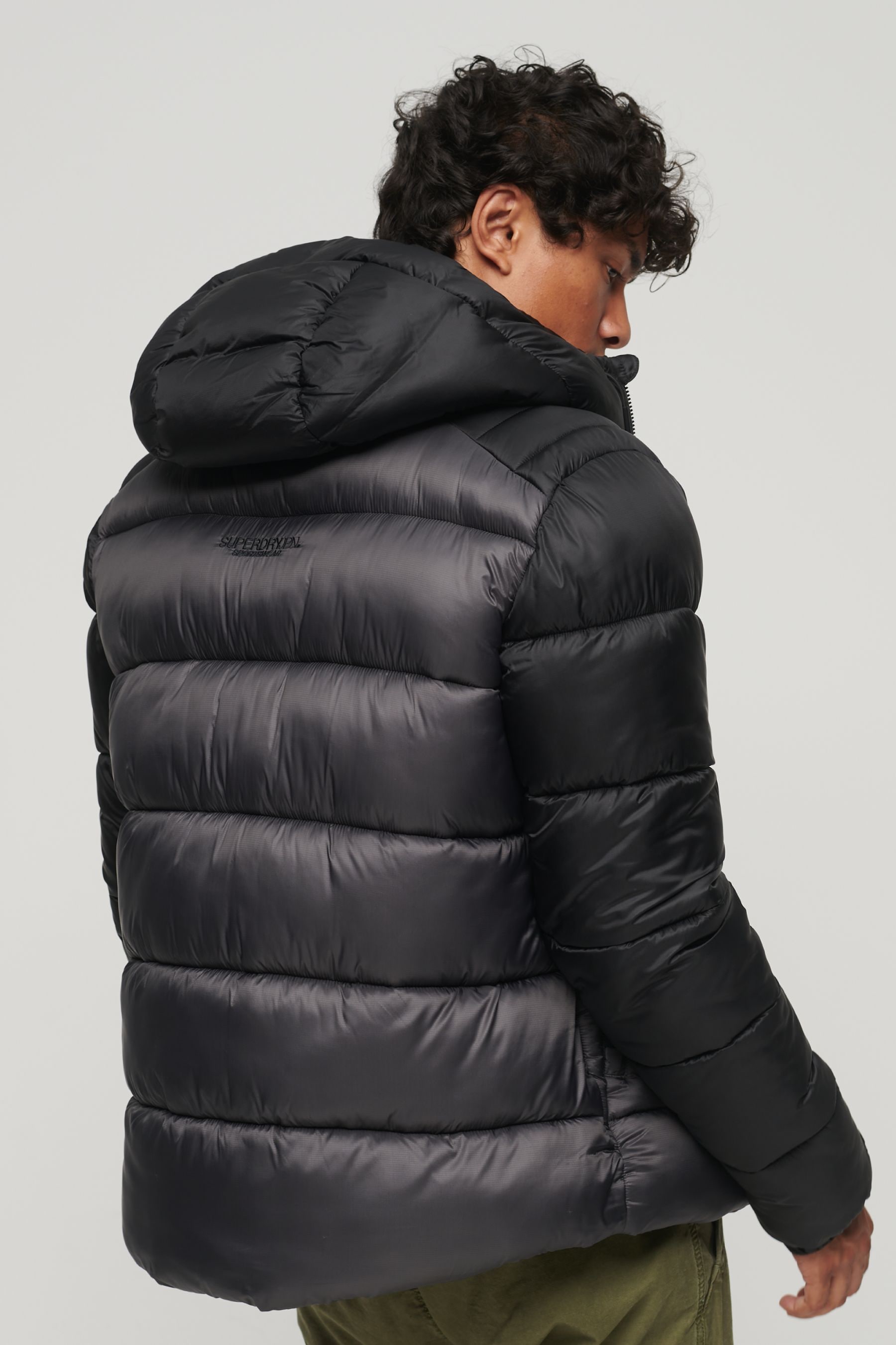 Buy Superdry Black Hooded Colour Block Sports Puffer Coat Jacket from Next Ireland