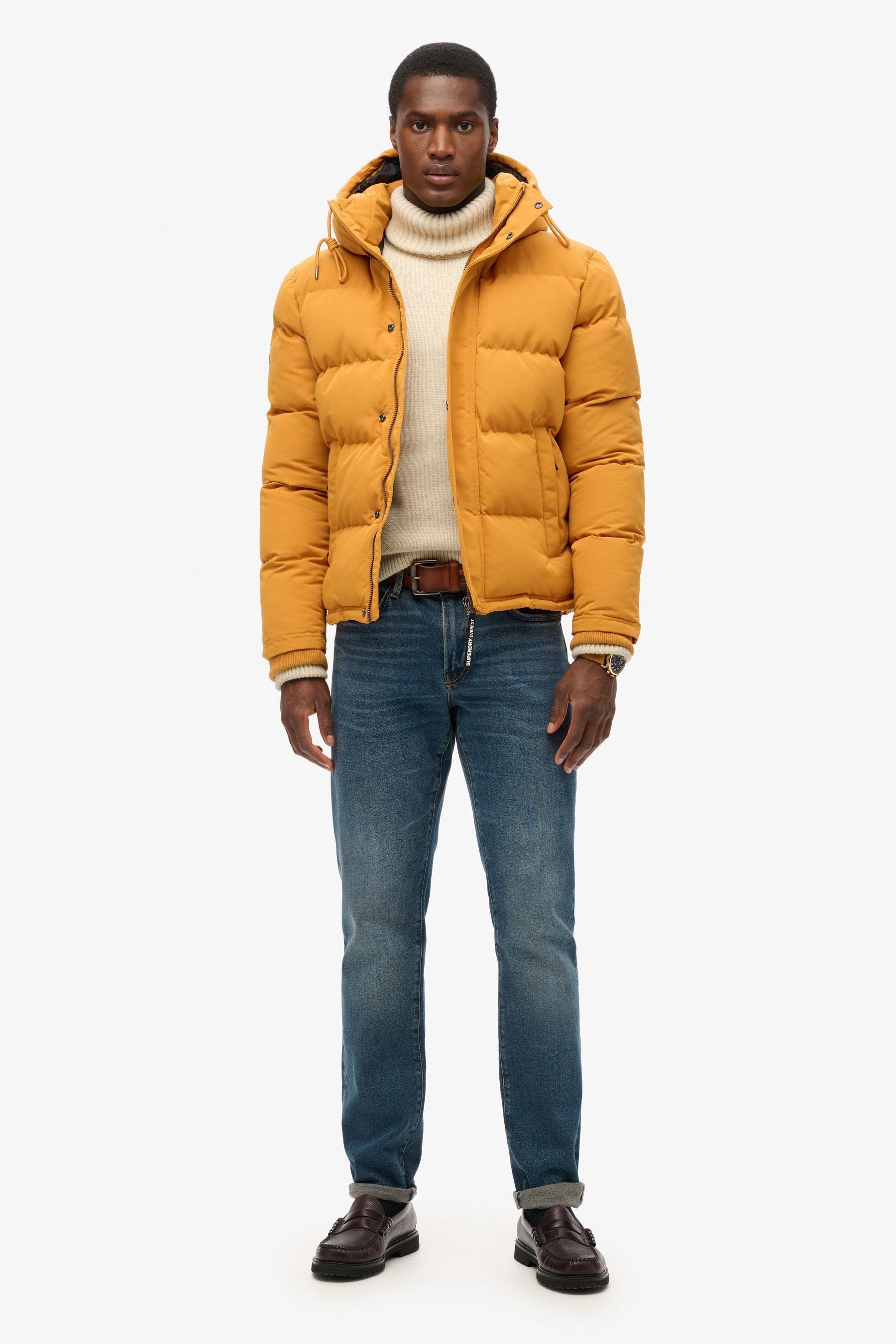 Superdry yellow puffer jacket new arrivals