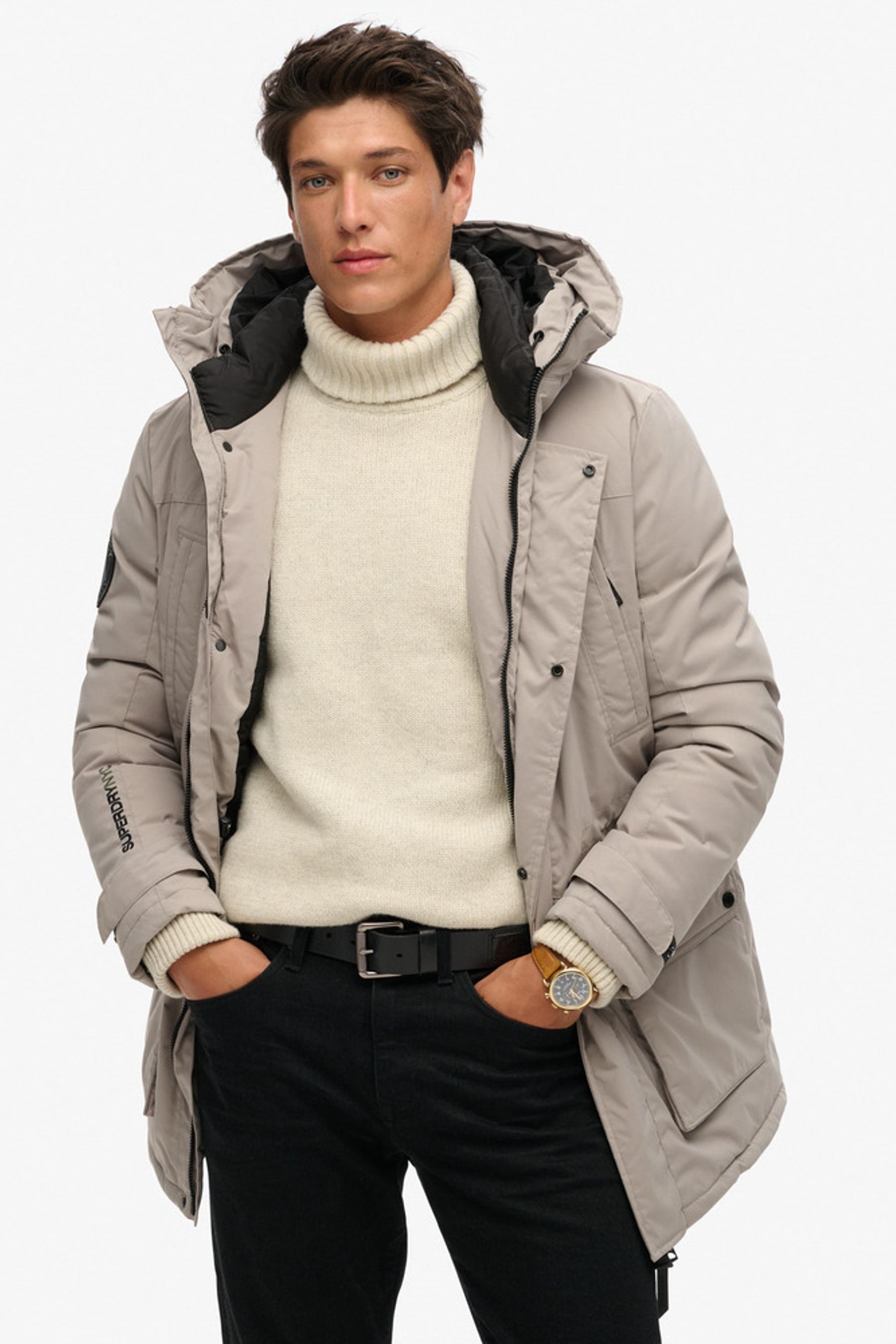 Buy Superdry Grey City Hooded Padded Parka Coat Jacket from Next Canada