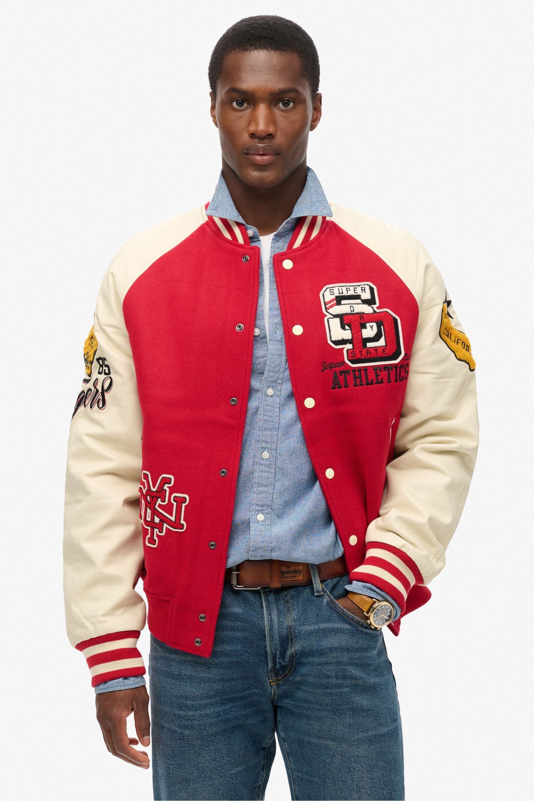 Red college jacket 2025