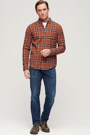 Superdry Orange Long Sleeve Cotton Lumberjack Shirt - Image 2 of 5