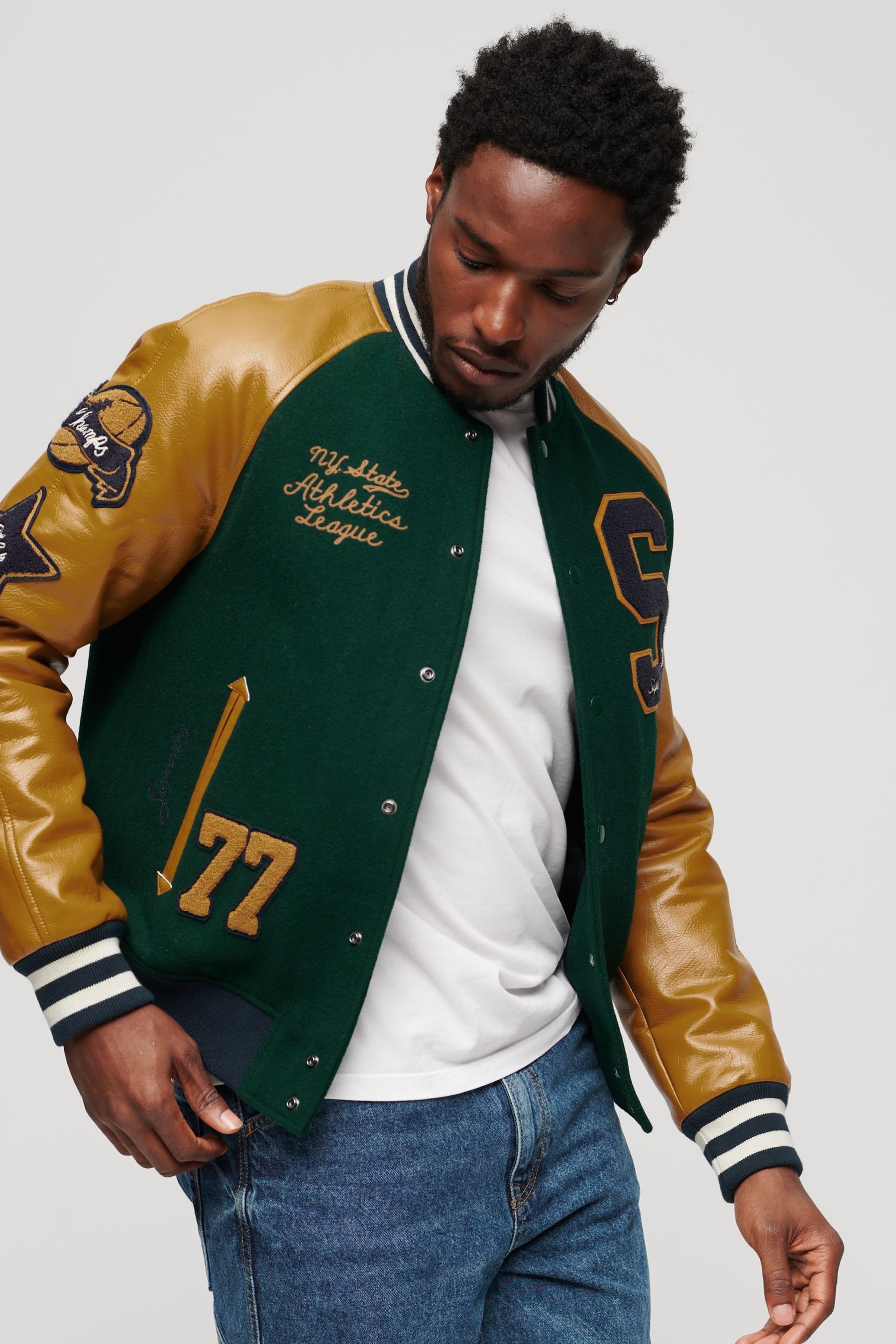 College jacket green discount