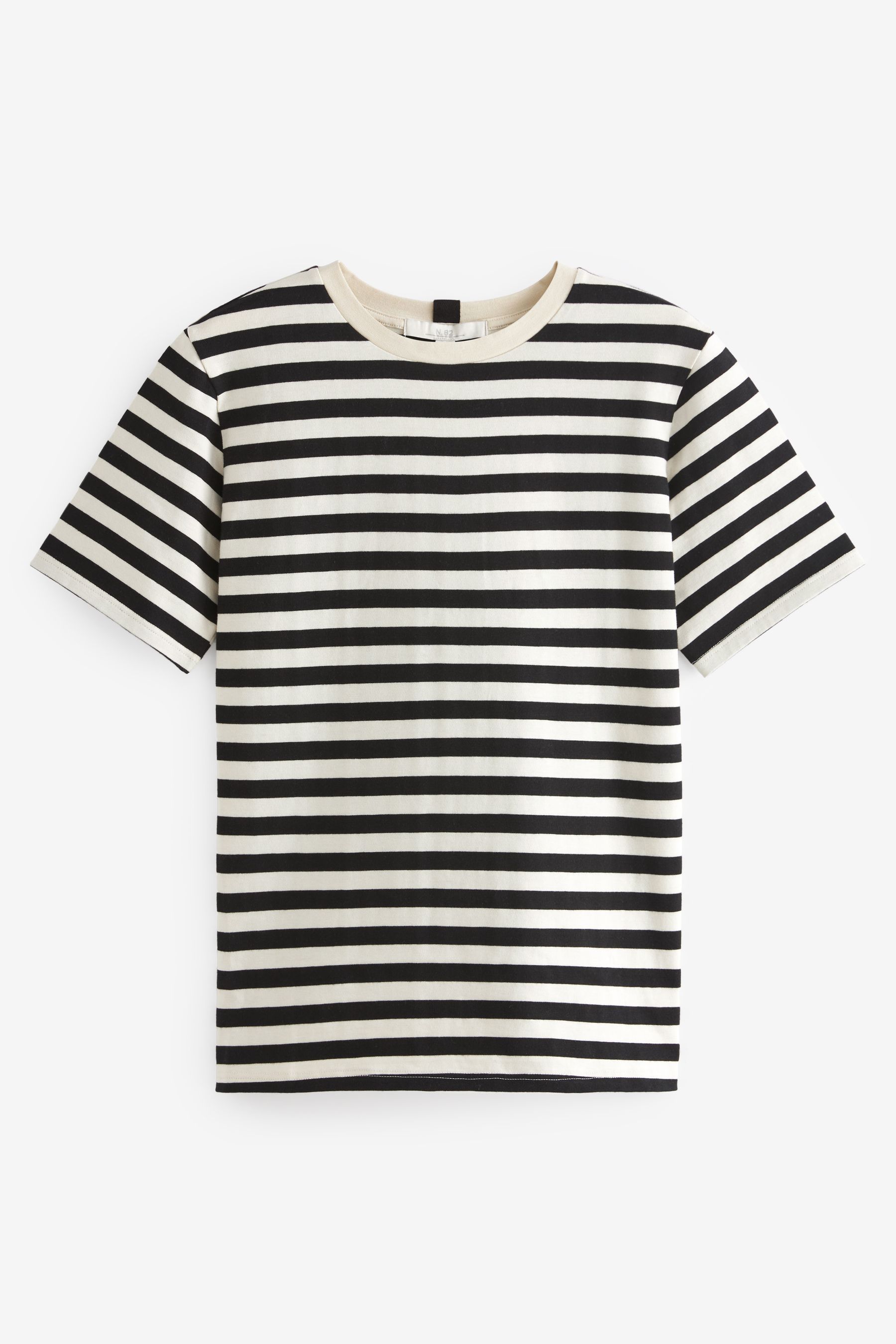 Men's Striped Cotton Blend Short Sleeve Crew Neck T Shirt Relaxed Fit Casual Top by Wavlynn