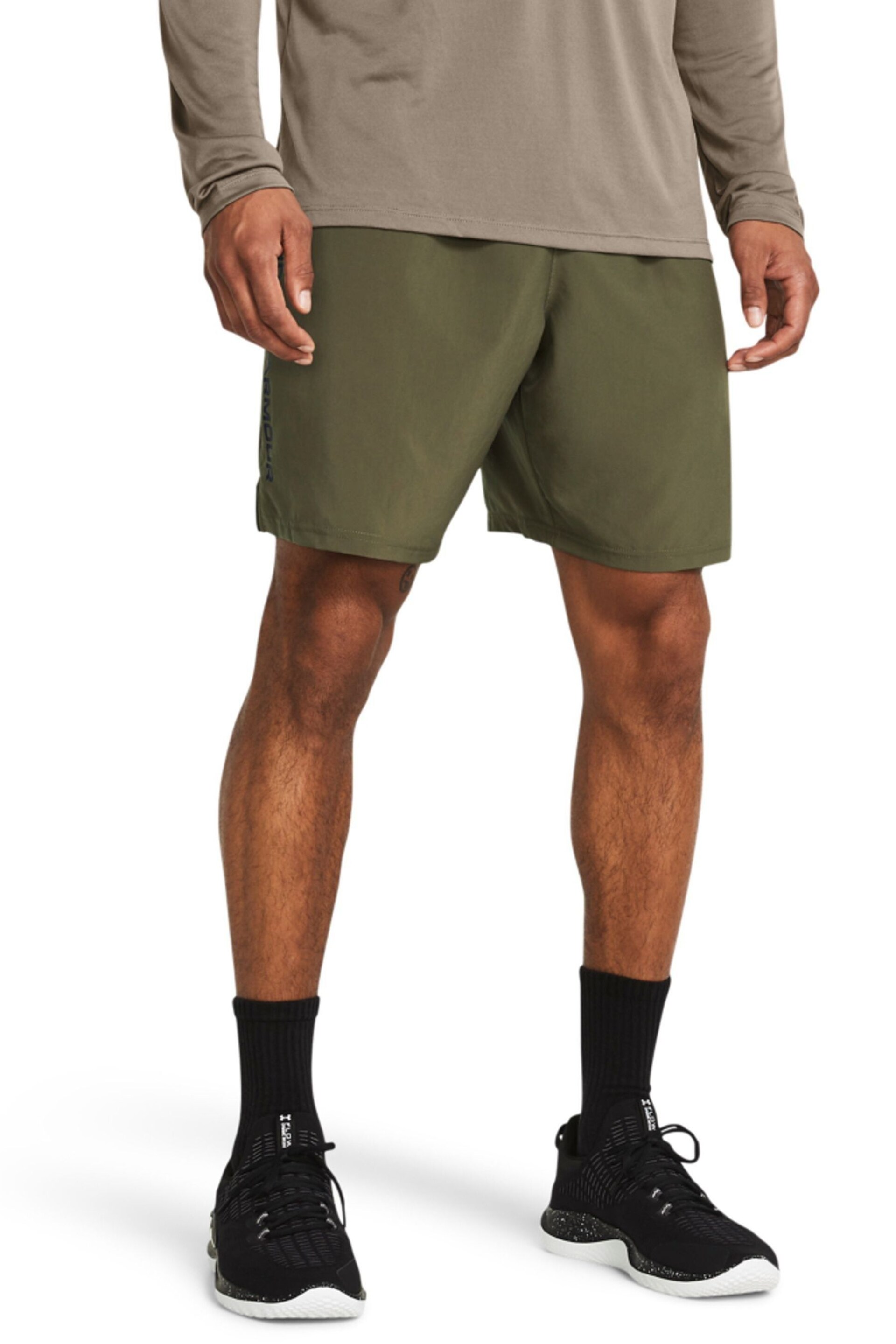 Under Armour Green Under Armour Green Woven Wordmark Shorts - Image 1 of 4