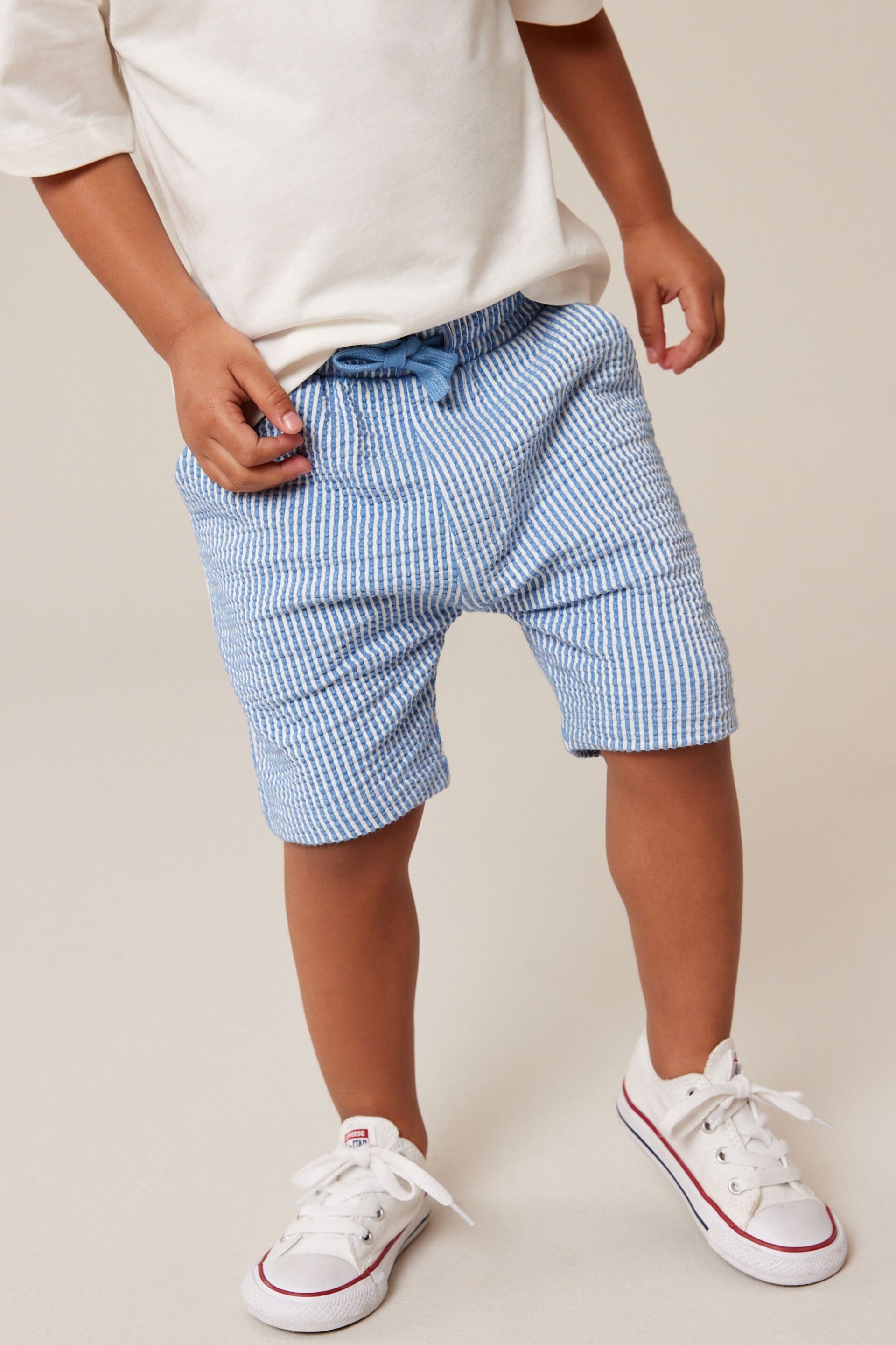 Monochrome Lightweight Stripe Jersey Shorts (3mths-7yrs) - Image 2 of 6