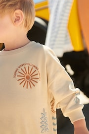 Stone Summer Jersey Crew Neck Sweatshirt and Short Set (3mths-7yrs) (3mths-7yrs) - Image 3 of 7