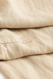 Natural Linen Blend Cargo Trousers - Image 7 of 7