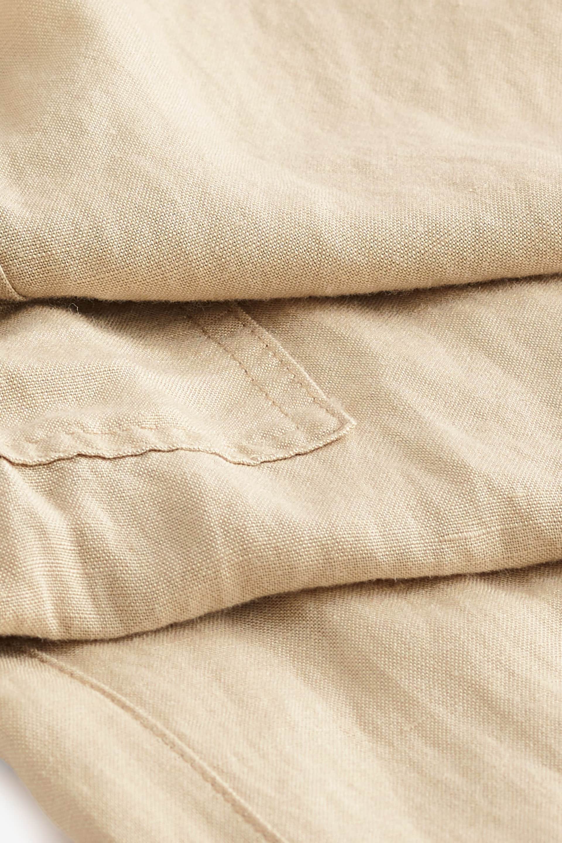 Natural Linen Blend Cargo Trousers - Image 7 of 7