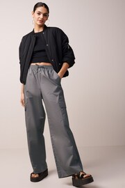 Charcoal Grey Wide Leg Cargo Trousers - Image 1 of 6